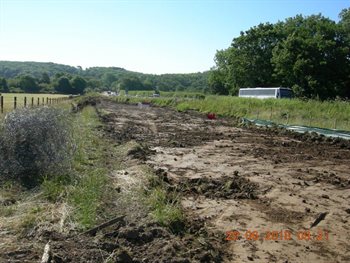 topsoil strip on the proposed new road.