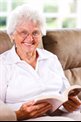 Elderly lady reading