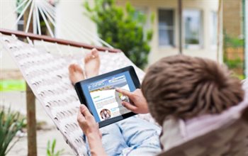 Man using a tablet